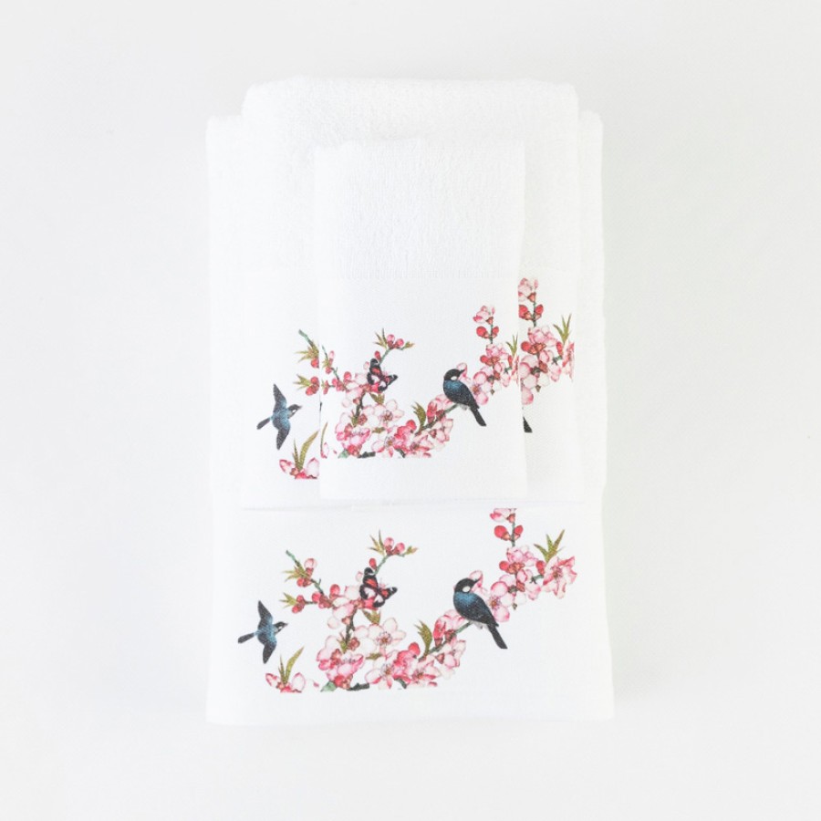 Πετσέτα Προσώπου (50x90) Με Ψηφιακή Εκτύπωση Στη Φάσα Borea Fuji Λευκό