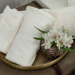 Σετ Πετσέτες 3 τεμ (Χειρός|Προσώπου|Λουτρού) Νυφικές με Δαντέλα Borea Νεφέλη Εκρού