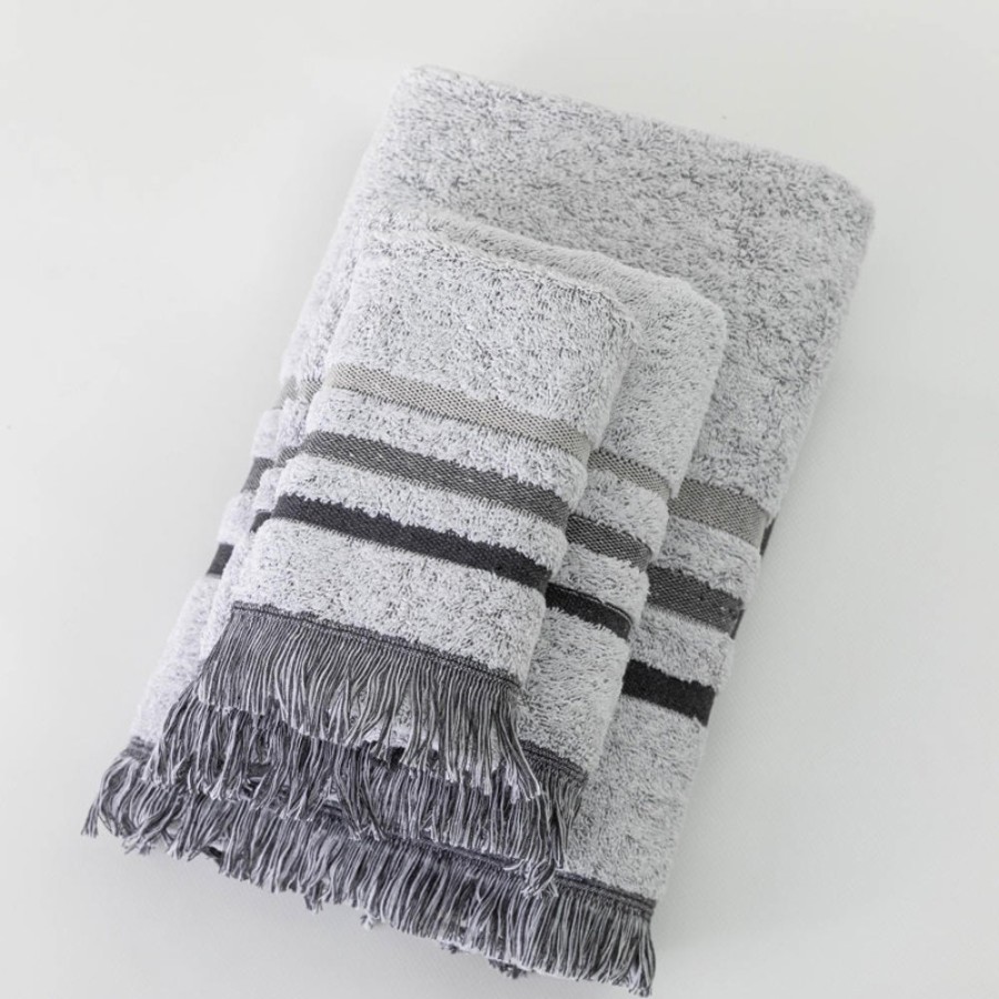 Σετ Πετσέτες 3 τεμ (Χειρός|Προσώπου|Λουτρού) Borea Jill Γκρι