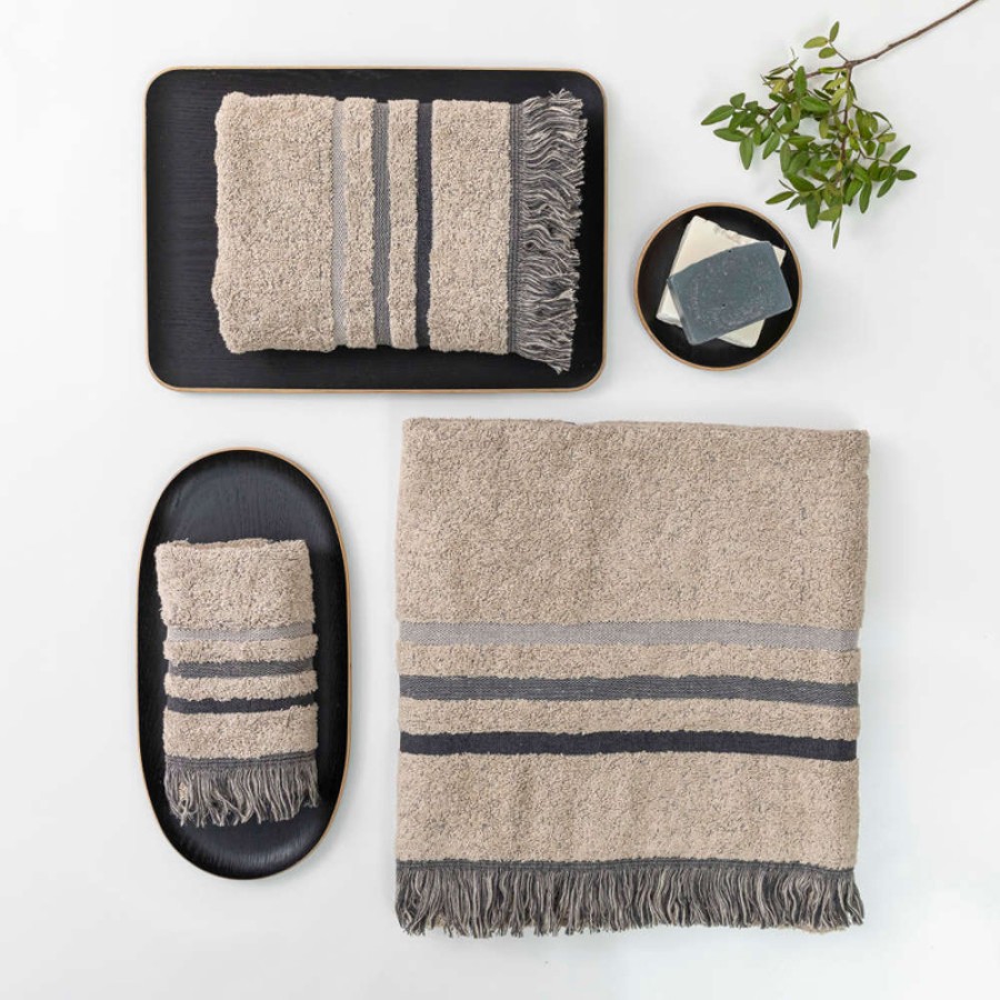 Σετ Πετσέτες 3 τεμ (Χειρός|Προσώπου|Λουτρού) Borea Jill Σπαγγί