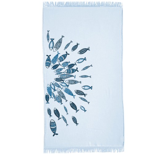 Πετσέτα-παρεό θαλάσσης με κρόσσια (90x160) Borea Sealife
