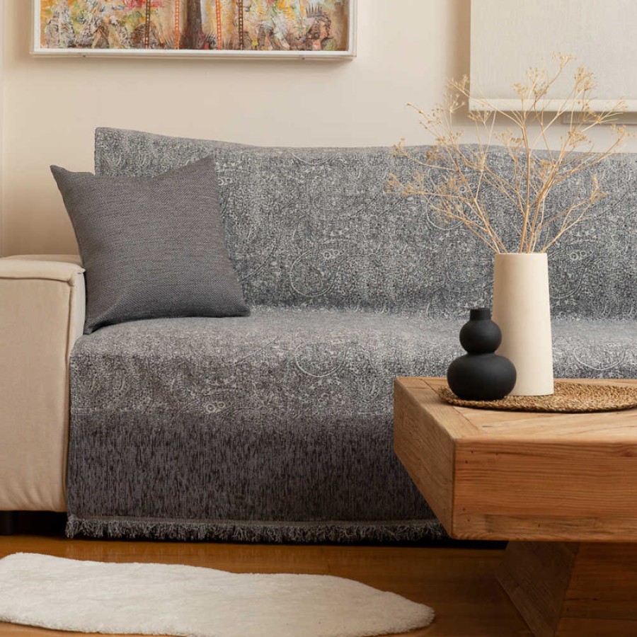 Ριχτάρια για Πολυθρόνα (180x180) Σενίλ Borea Babylon Γκρι