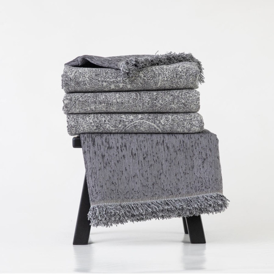 Ριχτάρια για Πολυθρόνα (180x180) Σενίλ Borea Babylon Γκρι