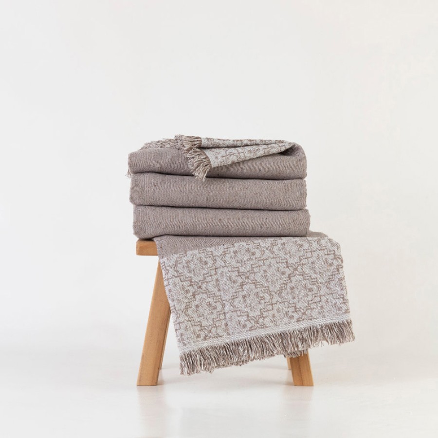 Ριχτάρι για Πολυθρόνα (180x180) Βαμβακερό Borea Iris Καφέ