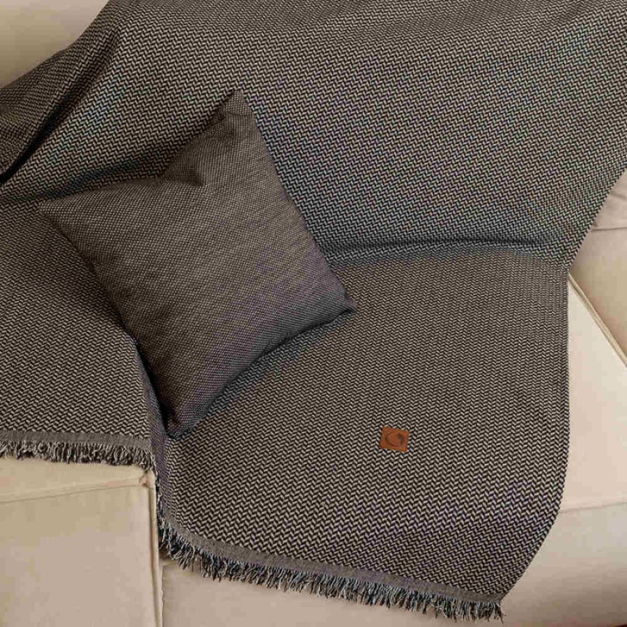 Ριχτάρια για Πολυθρόνα (180x180) Σενίλ Borea Sicily Μαύρο