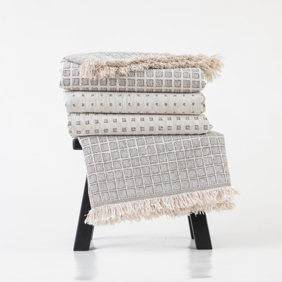 Ριχτάρια για Διθέσιο (180x250) Σενίλ Borea Solana Εκρού