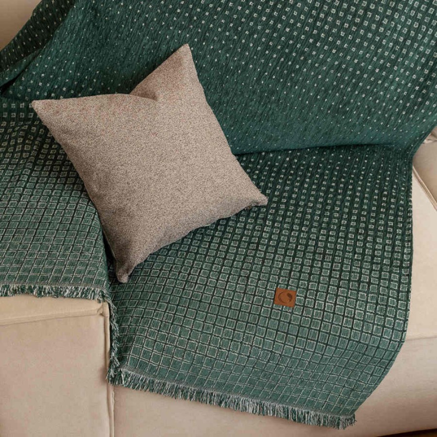 Ριχτάρια για Πολυθρόνα (180x180) Σενίλ Borea Solana Πράσινο