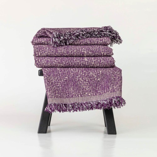 Ριχτάρια για Πολυθρόνα (180x180) Σενίλ Borea Tile Μωβ