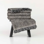 Ριχτάρια για Διθέσιο (180x250) Σενίλ Borea Tile Μαύρο