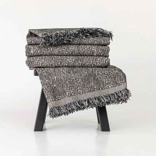 Ριχτάρια για Τετραθέσιο (180x350) Σενίλ Borea Tile Μαύρο