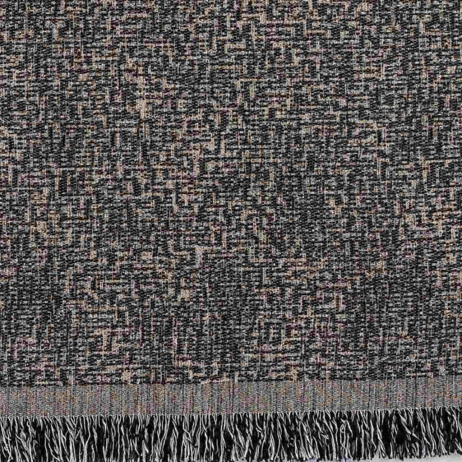 Ριχτάρια για Πολυθρόνα (180x180) Σενίλ Borea Tile Μαύρο