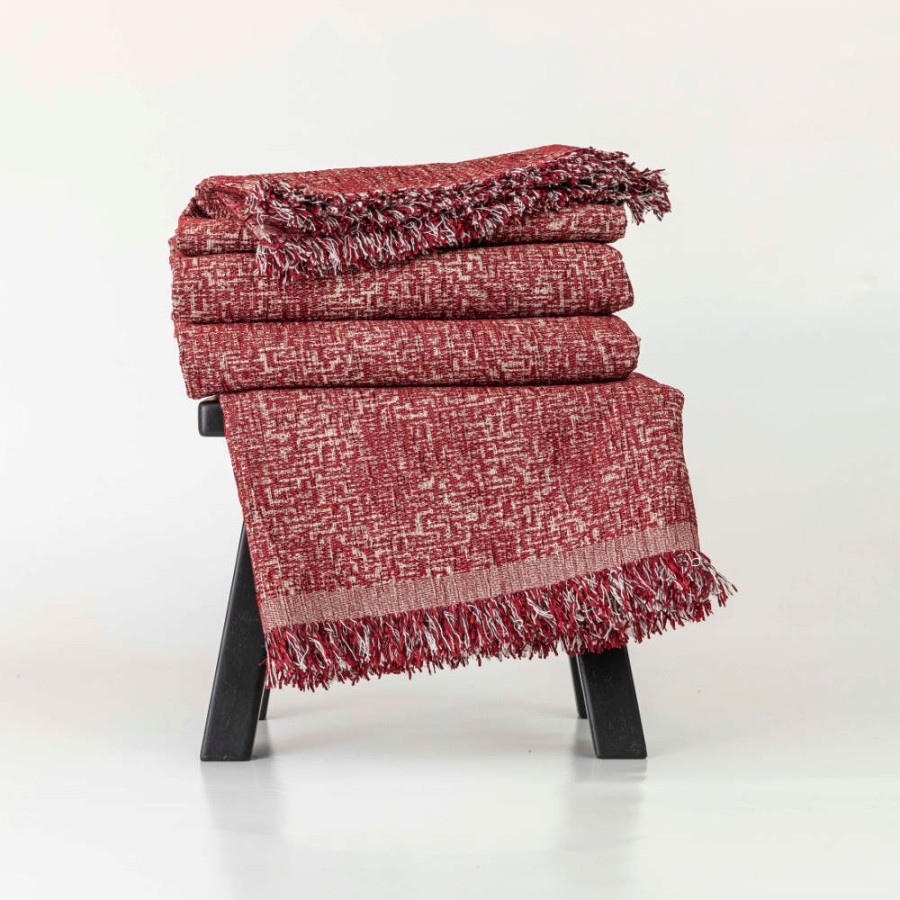 Ριχτάρια για Διθέσιο (180x250) Σενίλ Borea Tile Μπορντό