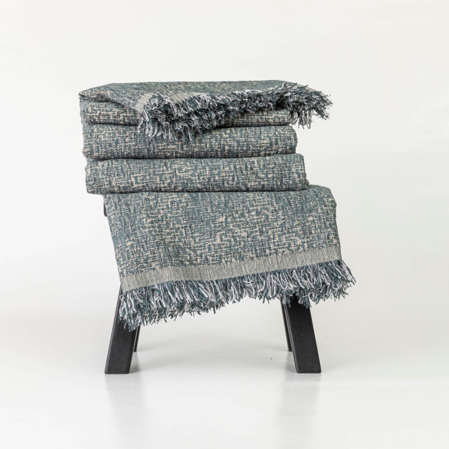 Ριχτάρια για Πολυθρόνα (180x180) Σενίλ Borea Tile Πετρόλ