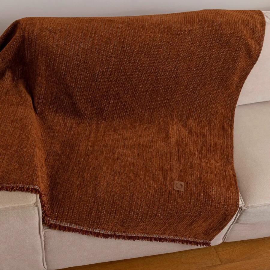 Ριχτάρια για Πολυθρόνα (180x180) Σενίλ Borea Velvet Κάμελ