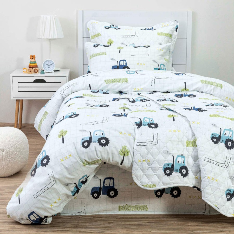 Σετ Σεντόνια μονά παιδικά (160x250) Βαμβακερά Borea Trucky