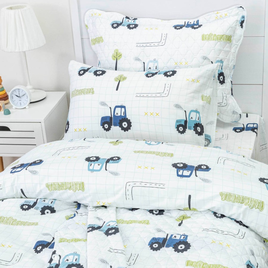 Σετ Σεντόνια μονά παιδικά (160x250) Βαμβακερά Borea Trucky