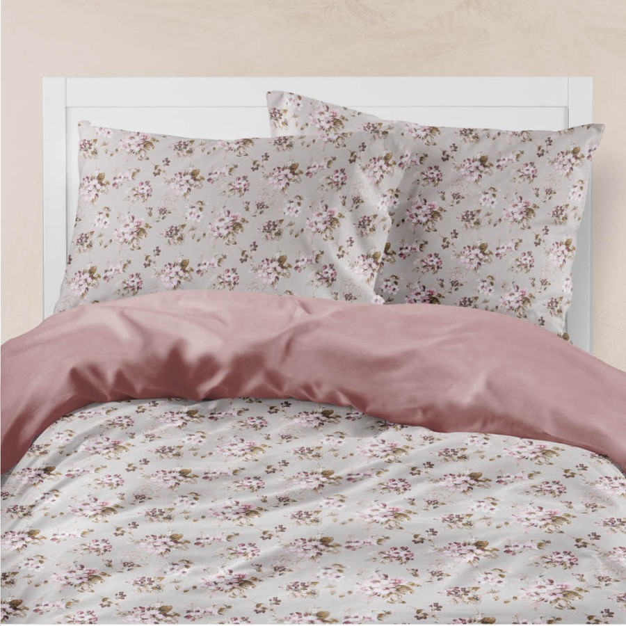 Σετ Σεντόνια Υπέρδιπλα (240x260) Βαμβακερά Μερσεριζέ Borea Smart Line Αγριολούλουδο Μπεζ