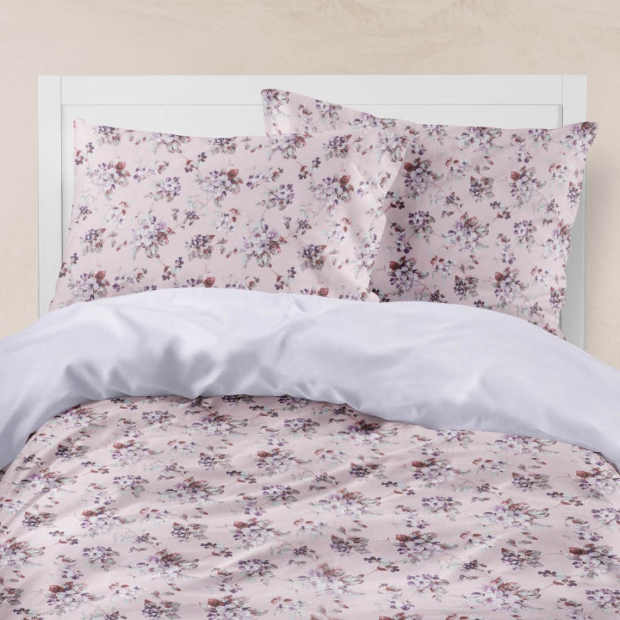 Σετ Σεντόνια Υπέρδιπλα (240x260) Βαμβακερά Μερσεριζέ Borea Smart Line Αγριολούλουδο Ροζ