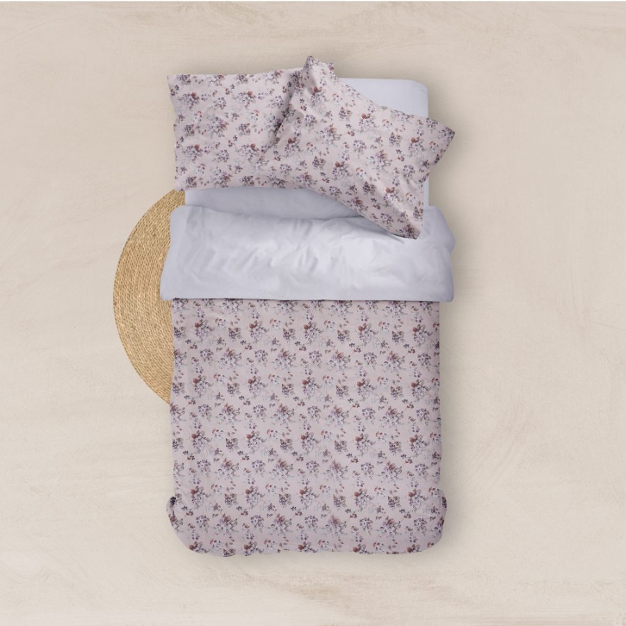 Σετ Σεντόνια Υπέρδιπλα (240x260) Βαμβακερά Μερσεριζέ Borea Smart Line Αγριολούλουδο Ροζ