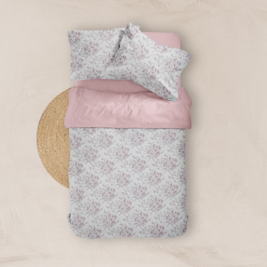 Σετ Σεντόνια Υπέρδιπλα (240x260) Βαμβακερά Μερσεριζέ Borea Smart Line Beatrice Ροζέ