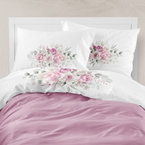 Σετ σεντόνια Υπέρδιπλα (220x240) Μερσεριζέ 160κλωστές, με ψηφιακή εκτύπωση Borea Agnes