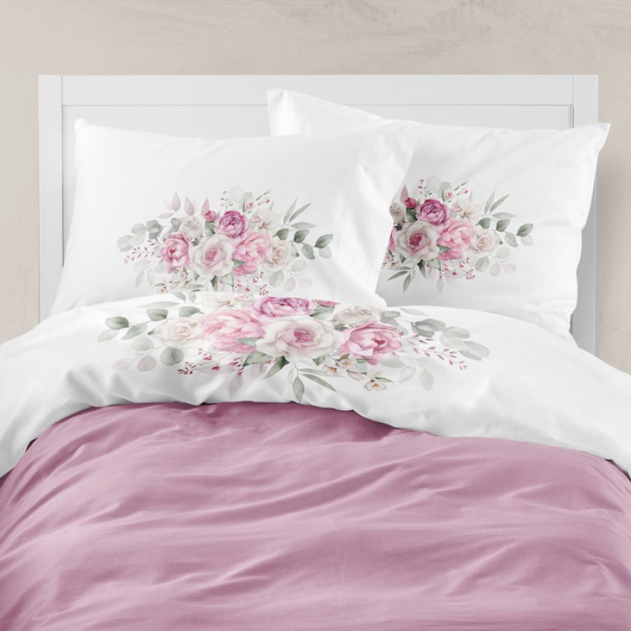 Σετ σεντόνια Υπέρδιπλα (220x240) Μερσεριζέ 160κλωστές, με ψηφιακή εκτύπωση Borea Agnes