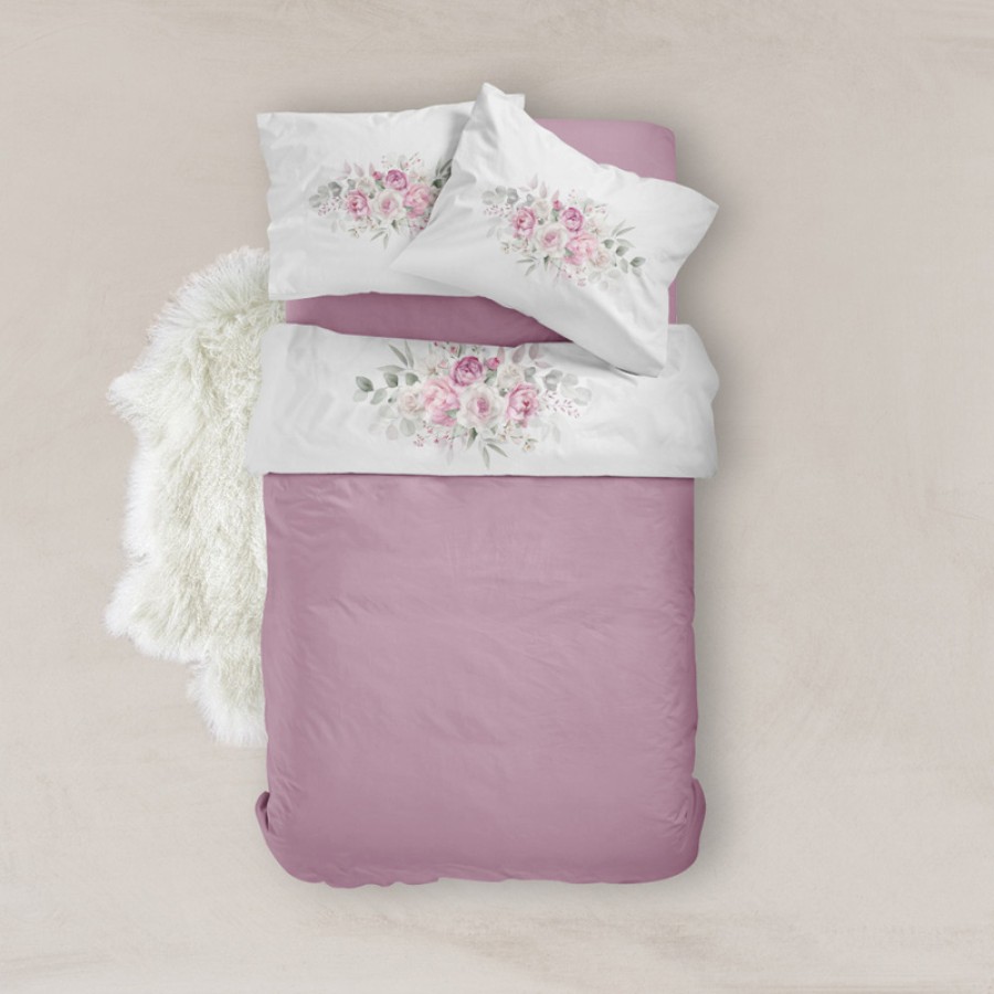 Σετ σεντόνια Υπέρδιπλα (220x240) Μερσεριζέ 160κλωστές, με ψηφιακή εκτύπωση Borea Agnes