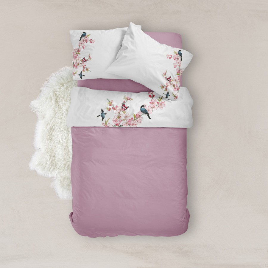 Σετ σεντόνια Υπέρδιπλα (220x240) Μερσεριζέ 160κλωστές, με ψηφιακή εκτύπωση Borea Fuji