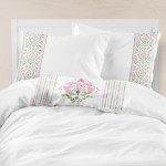 Πανωσέντονο Υπέρδιπλο (220x240) με μαξιλαροθήκες Μερσεριζέ 160κλωστές, ψηφιακή εκτύπωση Borea Lotus