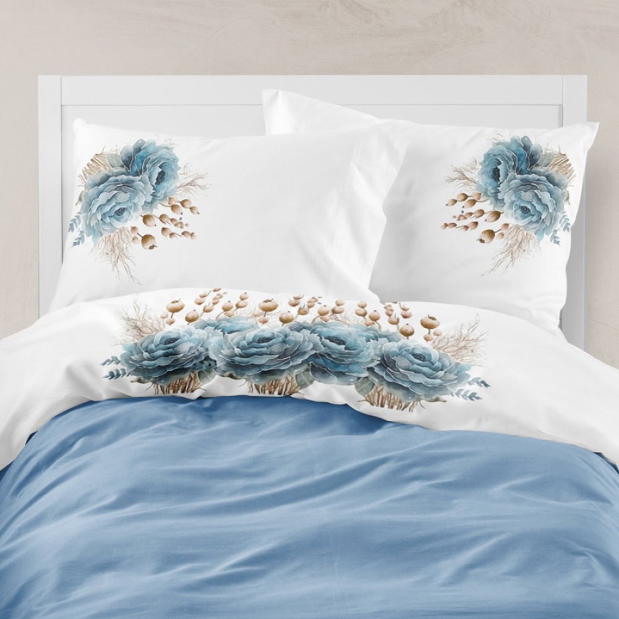 Σετ σεντόνια Υπέρδιπλα (220x240) Μερσεριζέ 160κλωστές, με ψηφιακή εκτύπωση Borea Sapphira