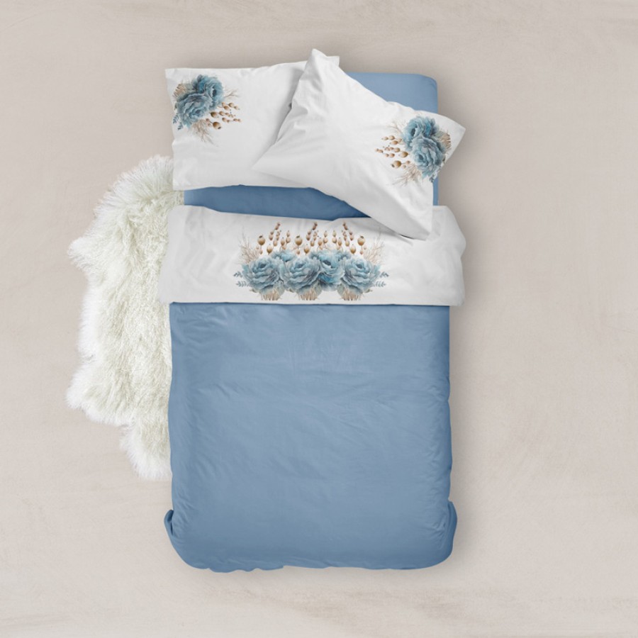 Σετ σεντόνια Υπέρδιπλα (220x240) Μερσεριζέ 160κλωστές, με ψηφιακή εκτύπωση Borea Sapphira