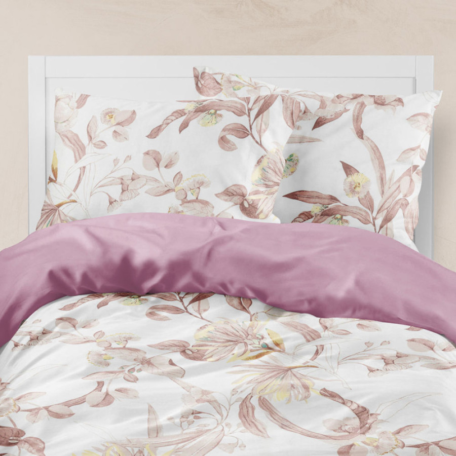 Σετ Σεντόνια 4τεμ Υπέρδιπλα (240x260) Μερσεριζέ 160 κλωστών Borea Smart Line Flore Σάπιο Μήλο