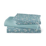 Σετ Σεντόνια Υπέρδιπλα (240x260) Βαμβακερά Μερσεριζέ Borea Smart Line Jasmine Πετρόλ