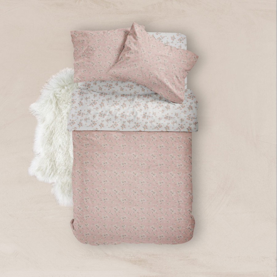 Σετ Σεντόνια Υπέρδιπλα (240x260) Βαμβακερά Μερσεριζέ Borea Smart Line Jasmine Ροζέ