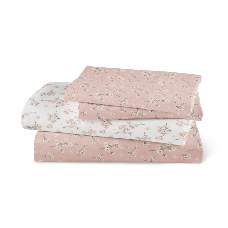 Σετ Σεντόνια Υπέρδιπλα (240x260) Βαμβακερά Μερσεριζέ Borea Smart Line Jasmine Ροζέ