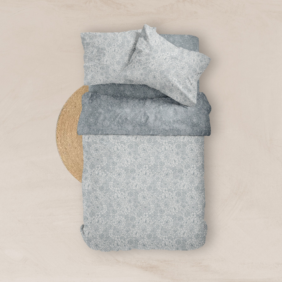 Σετ Σεντόνια Υπέρδιπλα (240x260) Βαμβακερά Borea Bloom Πετρόλ