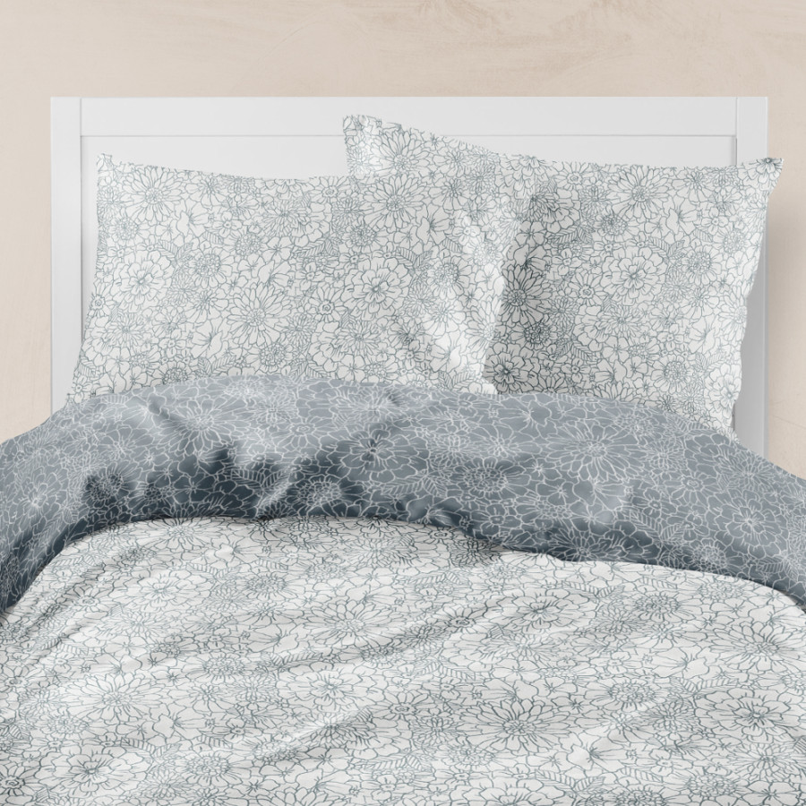 Σετ Σεντόνια Υπέρδιπλα (240x260) Βαμβακερά Borea Bloom Πετρόλ