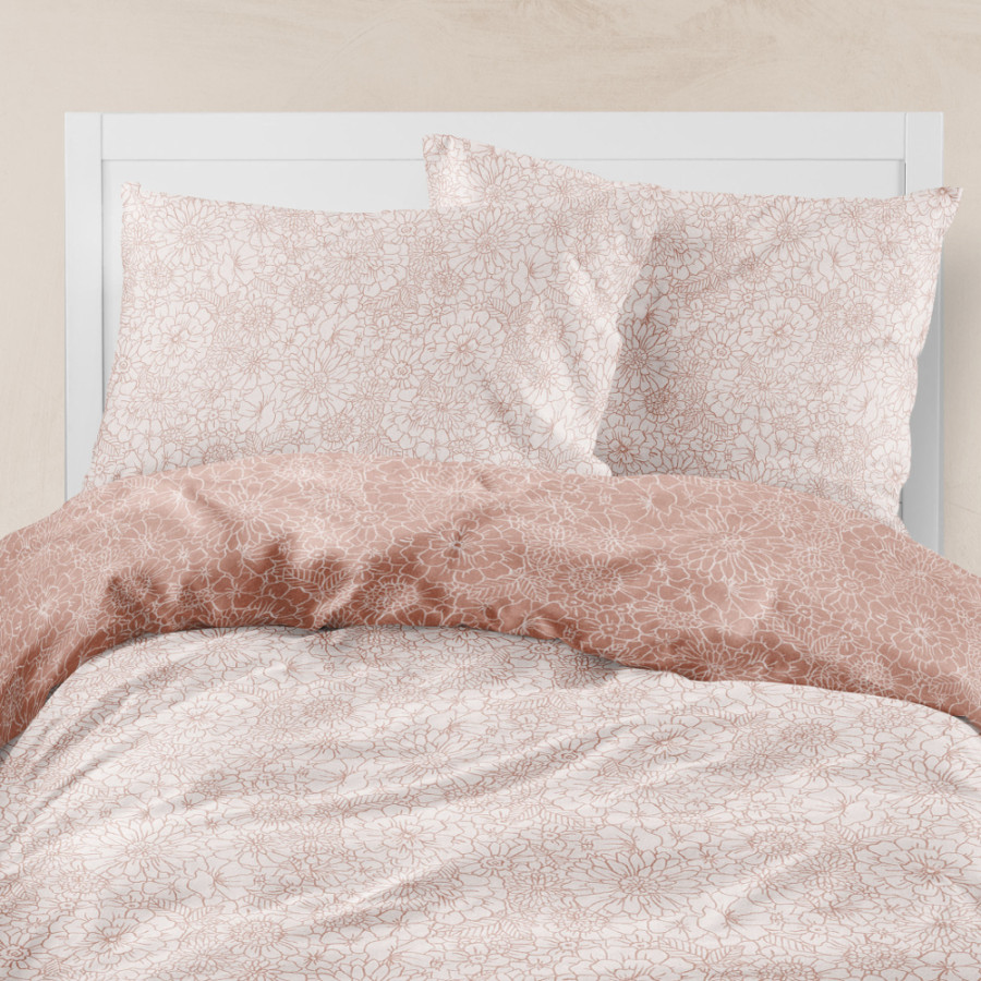 Σετ Σεντόνια Υπέρδιπλα (240x260) Με Λάστιχο Βαμβακερά Bloom Ροζέ