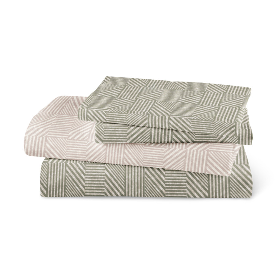 Σετ Σεντόνια Υπέρδιπλα (240x260) Με Λάστιχο Βαμβακερά Doric Λαδί