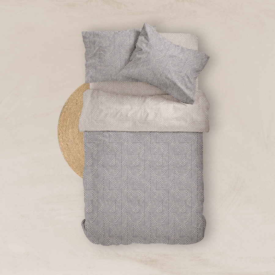 Σετ Σεντόνια Υπέρδιπλα (240x260) Με Λάστιχο Βαμβακερά Doric Μπλε