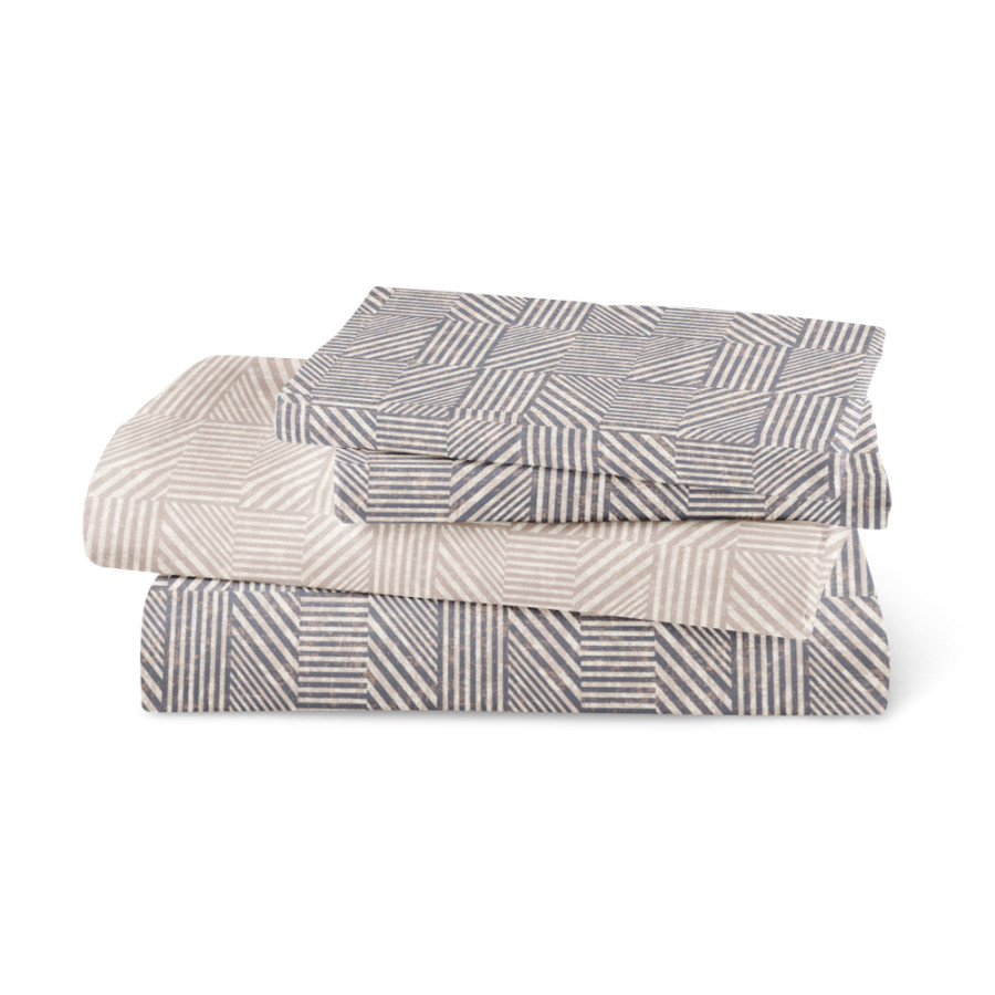 Σετ Σεντόνια Υπέρδιπλα (240x260) Με Λάστιχο Βαμβακερά Doric Μπλε