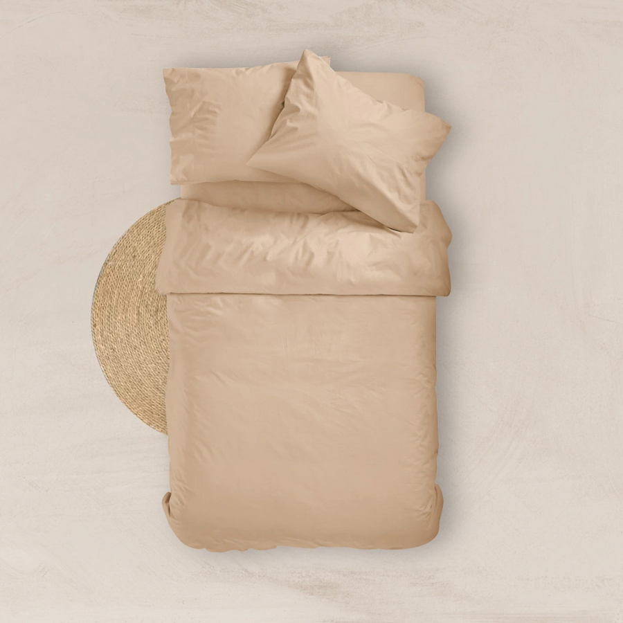 Πανωσέντονο - Σεντόνι χωρίς Λάστιχο Μονό (160x240) Βαμβακερό Borea Solid Εκρού