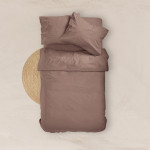 Κατωσέντονο με Λάστιχο Διπλό (160x200+40) Βαμβακερό Borea Solid Καφέ