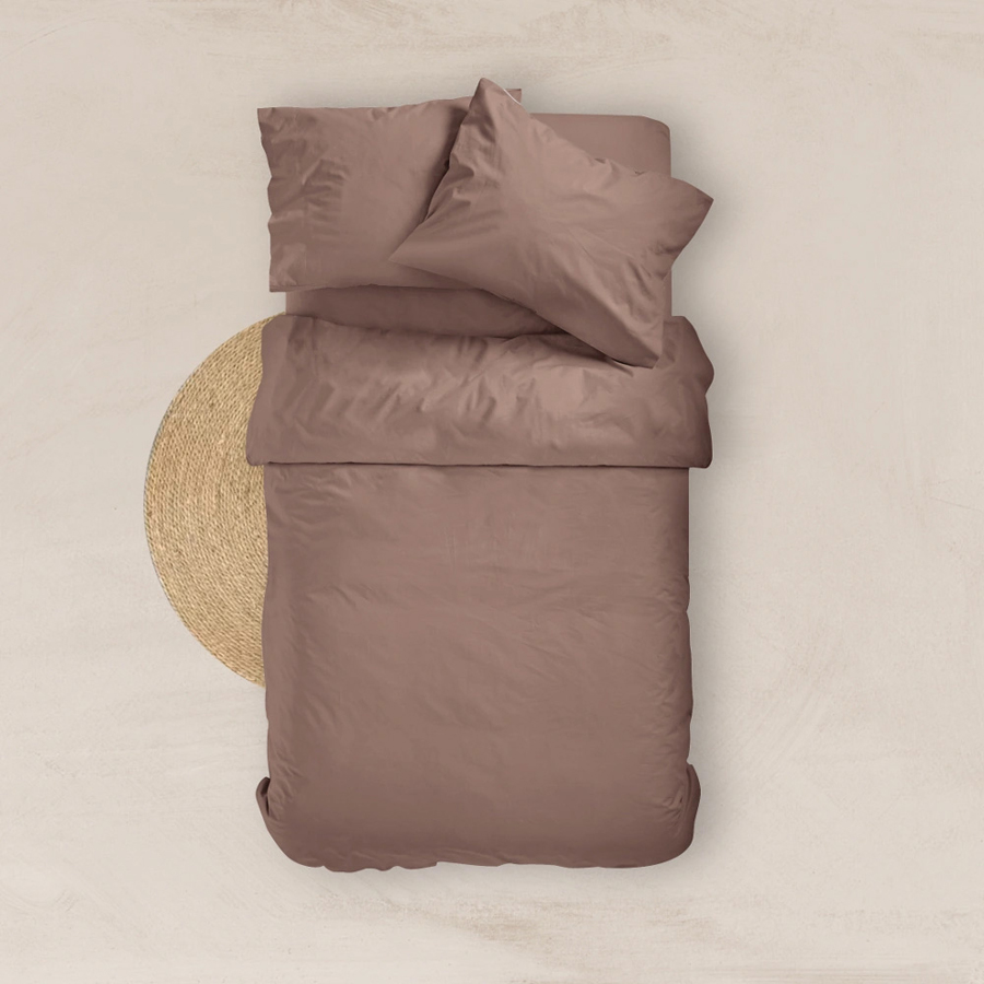 Πανωσέντονο - Σεντόνι χωρίς Λάστιχο Μονό (160x240) Βαμβακερό Borea Solid Καφέ