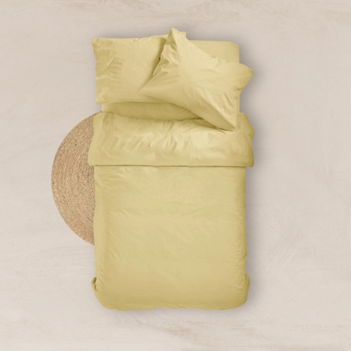 Πανωσέντονο - Σεντόνι χωρίς Λάστιχο Μονό (160x240) Βαμβακερό Borea Solid Κίτρινο