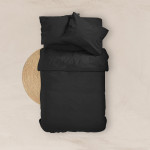 Κατωσέντονο με Λάστιχο Μονό (100x200+25) Βαμβακερό Borea Solid Μαύρο