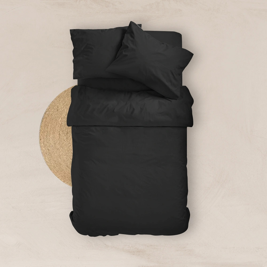 Πανωσέντονο - Σεντόνι χωρίς Λάστιχο Μονό (160x240) Βαμβακερό Borea Solid Μαύρο