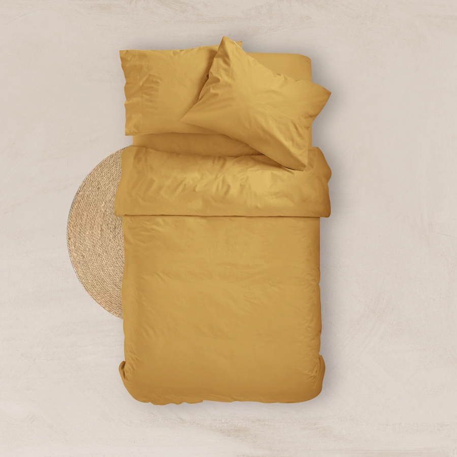 Πανωσέντονο - Σεντόνι χωρίς Λάστιχο Μονό (160x240) Βαμβακερό Borea Solid Μουσταρδί