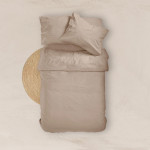 Πανωσέντονο - Σεντόνι χωρίς Λάστιχο Υπέρδιπλο (240x260) Βαμβακερό Borea Solid Μπεζ