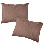 Μαξιλαροθήκες Zεύγος (50x70) Βαμβακερές Borea Solid Καφέ